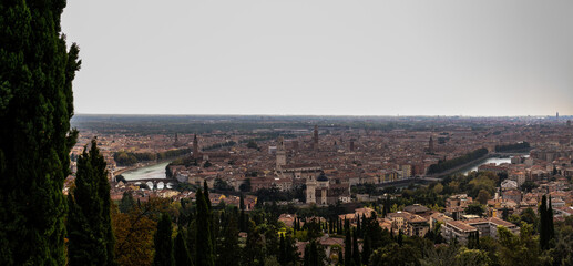 Verona city panomara in Autumn