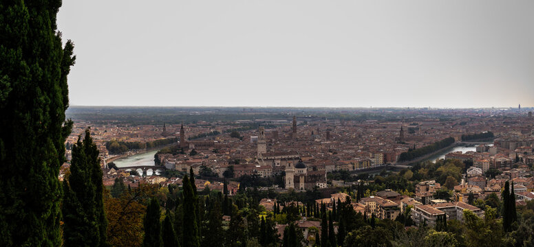 Verona city panomara in Autumn