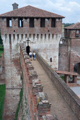 the Soncino Medieval Castle Fortress in north italy. - 669541552