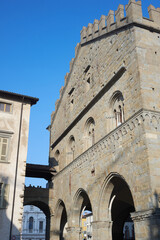 Fototapeta na wymiar Historic Buildings in the Ancient Heart of Upper Bergamo.
