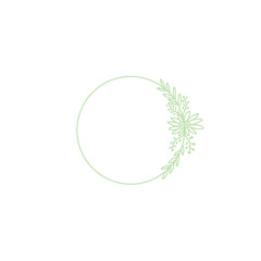 Fototapeta premium Hand Drawn floral circle frame 