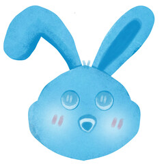 white rabbit on blue background