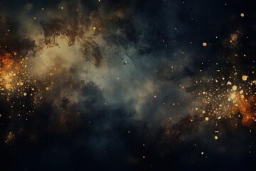 Obraz premium Fond abstrait lumineux, noir et or. taches granuleuses. Idéal comme fond d'écran. IA générative, IA