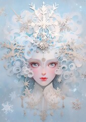 vinted motiv of an icequeen, suitable for christmas greeting cards - ai-generated