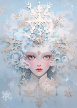 vinted motiv of an icequeen, suitable for christmas greeting cards - ai-generated © Nicola