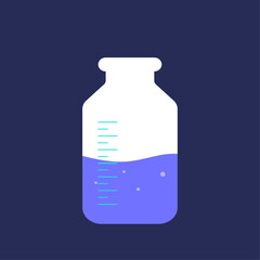 laboratory flasks flat style, minimalism