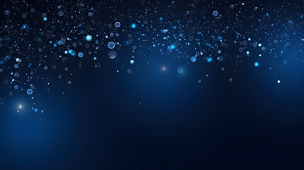 Abstract background of flying blue particles. Neural network generated image. Not based on any actual pattern or scene.