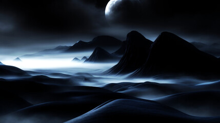 白と黒の雲海　モノクロ　イメージ