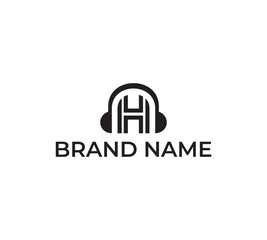 HH music logo design vector