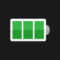 green battery full icon on black background vector