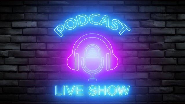 podcast logo glowing light effect green screen background