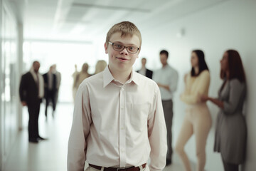 Health and education, a student with Down syndrome in class