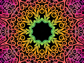 Luxurious colourful gradient modern Chinese oriental simple and aesthetic line art pattern for presentation template background 