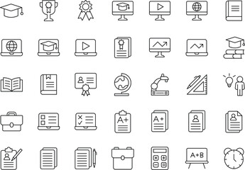 Education Vector Flat Icons Pack	