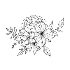 Vector peony flower isolated on white background. Element for invitation design, greeting cards and textile design