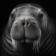 black and white walrus