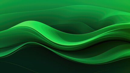 Obraz premium Abstract green background with wavy lines