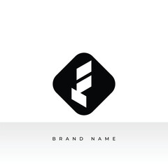 Initial letters F logo template design in a rounded shape. Logo icon design template elements. Monogram. Linear logo. Simple vector sign illustration in a modern style.