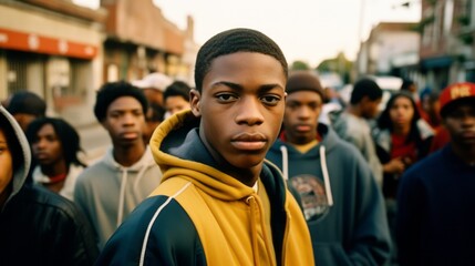 Fototapeta premium Dynamic Black Youth Group Making Positive Change in Their Neighborhood