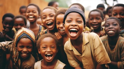 Resilient Smiling Children in a Rural African Village