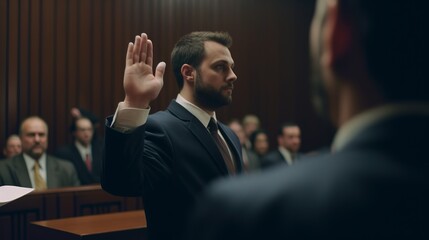 Sworn in Witness Taking Oath in Court