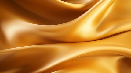 Fototapeta premium Glossy gold liquid wave fabric background with soft drapes Luxury golden fabric. AI generated