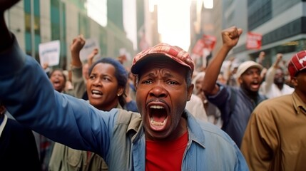Protesters Marching for Social Justice - obrazy, fototapety, plakaty