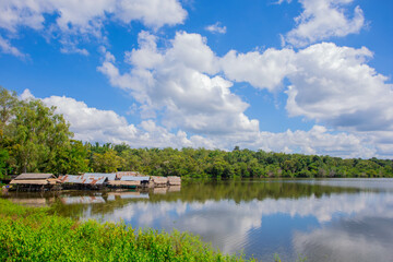 Fototapeta premium Reservoir in the rainy season