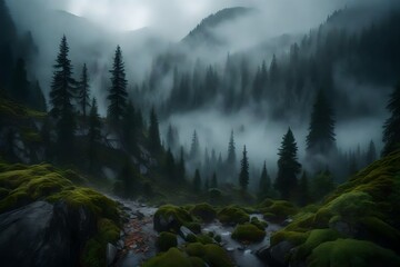 fog in the mountains - Powered by Adobe