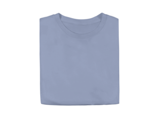 Isolated light blue colour blank fashion folded tee front mockup template