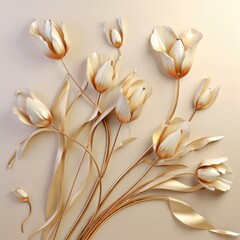 Luxurious golden tulip background, for wedding invitations, greeting cards, background