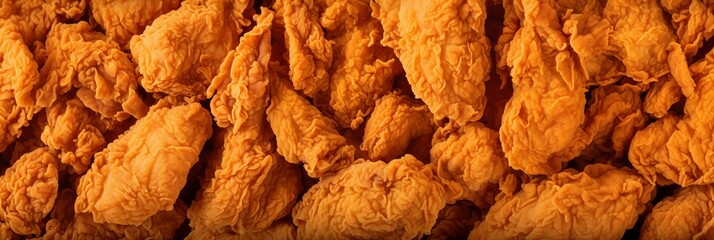 top view of crunchy fried chicken texture, Generative AI