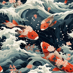 seamless pattern with fishes