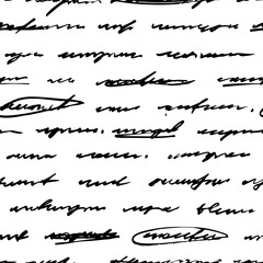 Seamless pattern with unreadable handwritten cursive text.