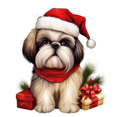 Christmas Shih Tzu