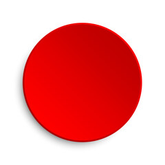 Red button isolated with shadow - stock vector