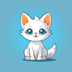 Obraz premium illustrated cat, sticker art, print ready sticker art