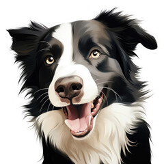Border Collie on white background
