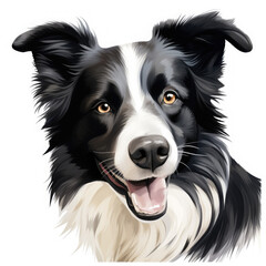 Border Collie on white background
