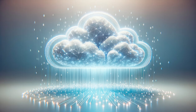 Light cloud computing concept. Generative AI