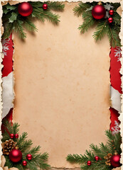 Naklejka na ściany i meble Christmas Vintage Paper Background