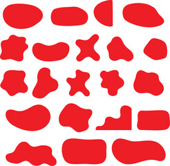 Blob Shapes Vector Illustration, Abstract Organic blob shape on White Background. Modern Design Elements, Irregular, Random Art. Graphic Pattern. Geometric, Minimal, Simple, Flat 2D Digital Image