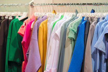 multicolor clothing in the store market