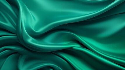 Obraz premium Luxury bright green liquid background with drapes. AI generated