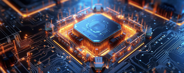 Circuit Board CPU Processor Microchip, Central Computer Processors CPU concept,
 Computer support engineer installing the processor, Electronic circuit board close up,
 Close-up view of a modern GPU 