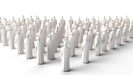 3d white people graduate on a white background 