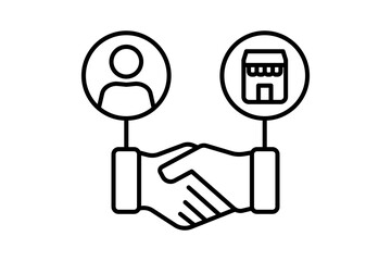 Customer relationship icon. icon related to marketing. Line icon style. Simple vector design editable