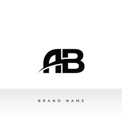 Vector abstract letter ab vector logo design illustration