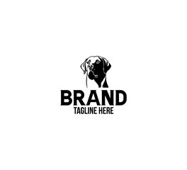 labrador Dog logo template retro style