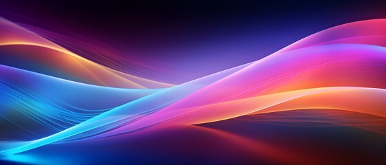 Abstract background with colorful glowing neon moving high speed line and wave and bokeh lights horizontal to vertical. Data transfer concept, reflected on the floor